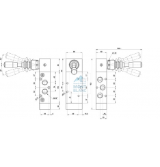 5243C LL90, 5243A LL90,  5243P LL90 Distribuitor pneumatic actionare maneta 90°, trei pozitii stabile - imagine 3