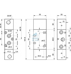 Distribuitor comanda pneumatica 5/2 bistabil normal inchis revenire arc - imagine 3