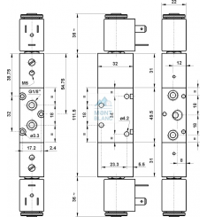 521 EE AS Distribuitor pneumatic cu actionare electrica 5/2, G1/8 pilotare externa - imagine 2
