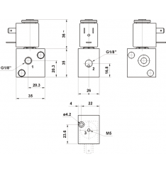 ELECTROVALVA 3/2 G1/8 NC MONTAJ PLACA - imagine 2