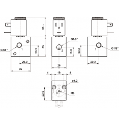 ELECTROVALVA 3/2 G1/8 NC - imagine 2