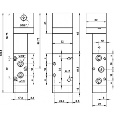 521 MCQ Distribuitor comanda pneumatica 5/2 G1/8 presiune minimă de acționare 0,3 bar normal inchis monostabil r - imagine 2