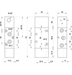 521 MRC Distribuitor comanda pneumatica 5/2 monostabil normal inchis capac posterior intarit revenire arc - imagine 1