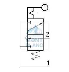 Microvalva Actionare Mecanica 3/2 NC Filet M5 Lateral prindere panou, Actionare Parghie - imagine 2