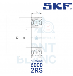 Rulment SKF 6205-2RS – 25×52×15 mm, rulment radial cu bile, etanșat dublu - imagine 2
