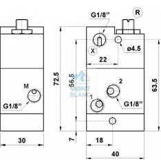 VALVA DUAL-PRESIUNE G1/8 ACTIONARE PNEUMATICA - imagine 2
