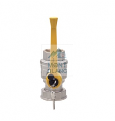 ROBINET PENTRU GAZ  G1''1/2 x 2'' | BLOCARE CU CHEIE |  OLANDEZ | SUPORT PENTRU CONTOR