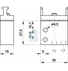 Microvalva pneumatica 2/2 NC cu racord M5 actionare mecanica, revenire cu arc - imagine 2