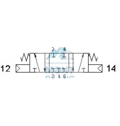 353C CC, 353A CC, 353P CC Valva pneumatica ISO3 dublu comanda pneumatica 5/3 - imagine 2