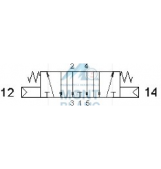 353C CC, 353A CC, 353P CC Valva pneumatica ISO3 dublu comanda pneumatica 5/3 - imagine 3