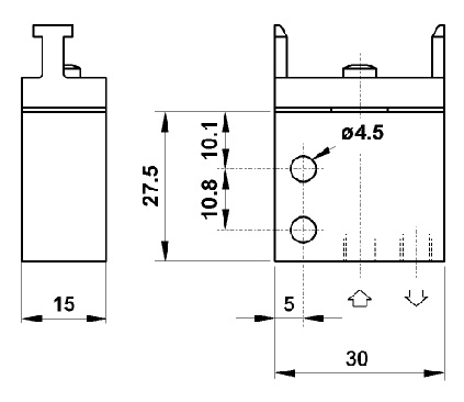 Microvalva Actionare Mecanica 3/2 NC Filet M5, Interfata Panou