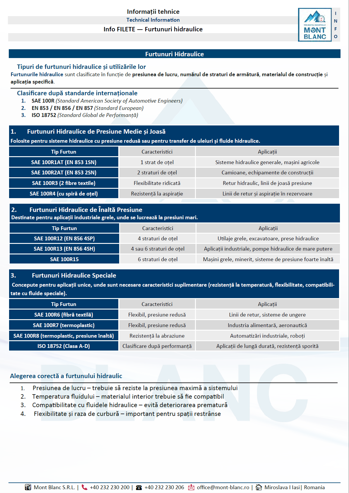 Info FILETE — Furtunuri hidraulice
